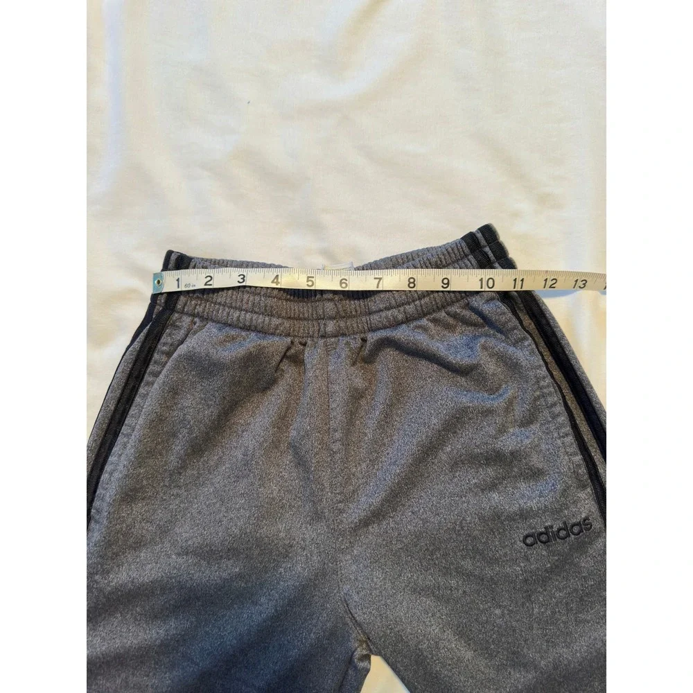 Adidas Boys Medium Grey Black 3-Stripe Track Pants Joggers Activewear Pants‎